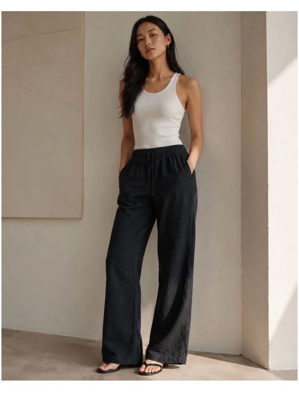 Aritzia The Group linen blend pants size M